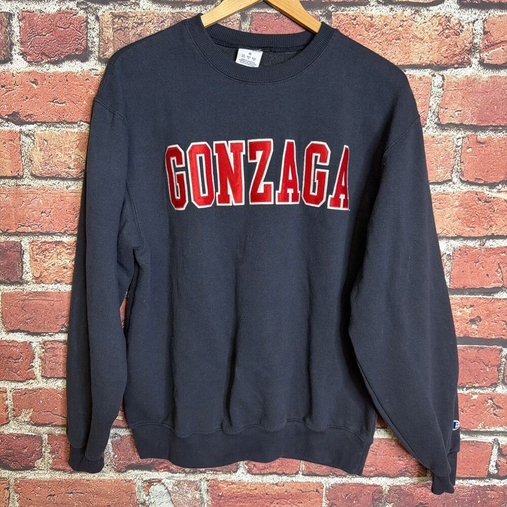 Vintage Gonzaga Bulldogs Navy Blue Champion Sweatshirt Size Medium
